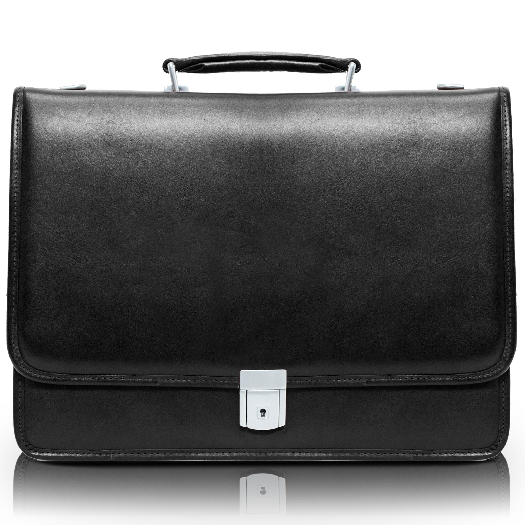 McKlein LEXINGTON 15" Leather Flapover Double Compartment Briefcase