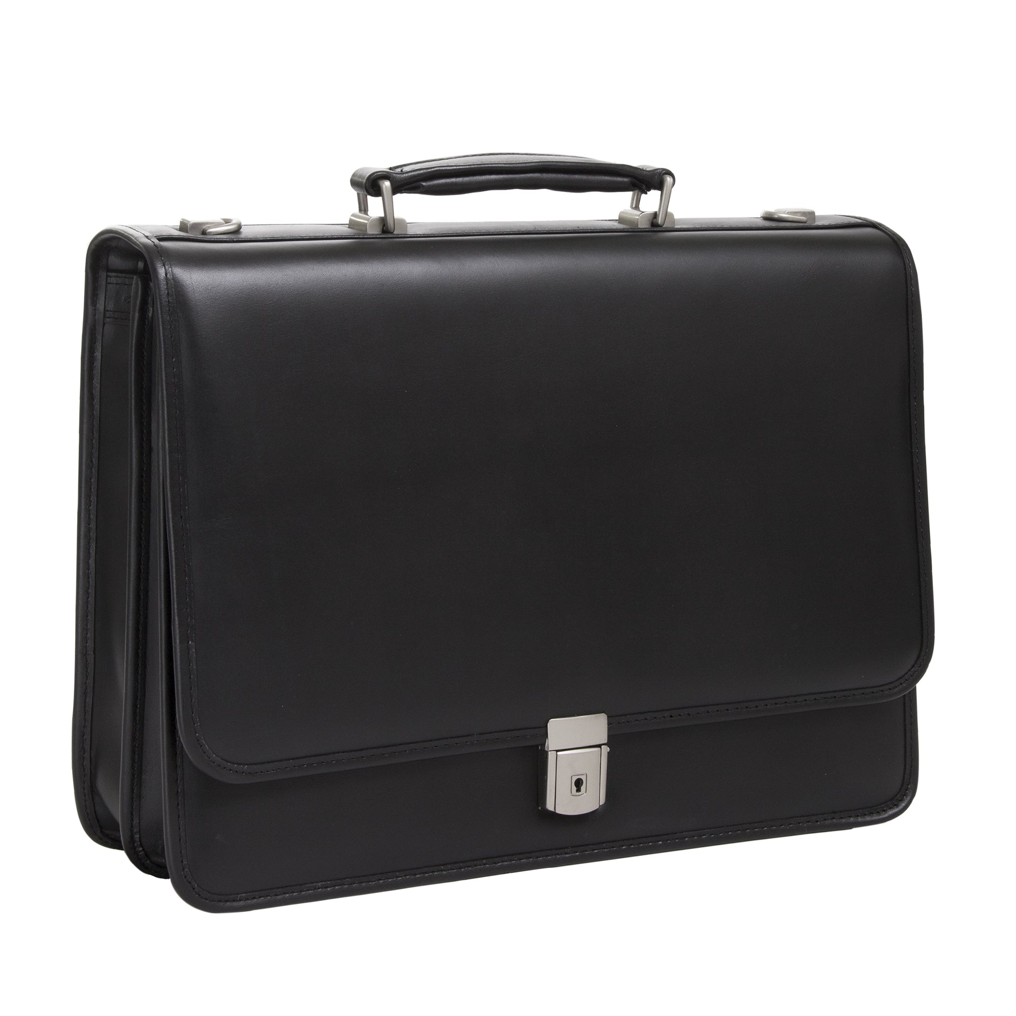 McKlein LEXINGTON 15" Leather Flapover Double Compartment Briefcase