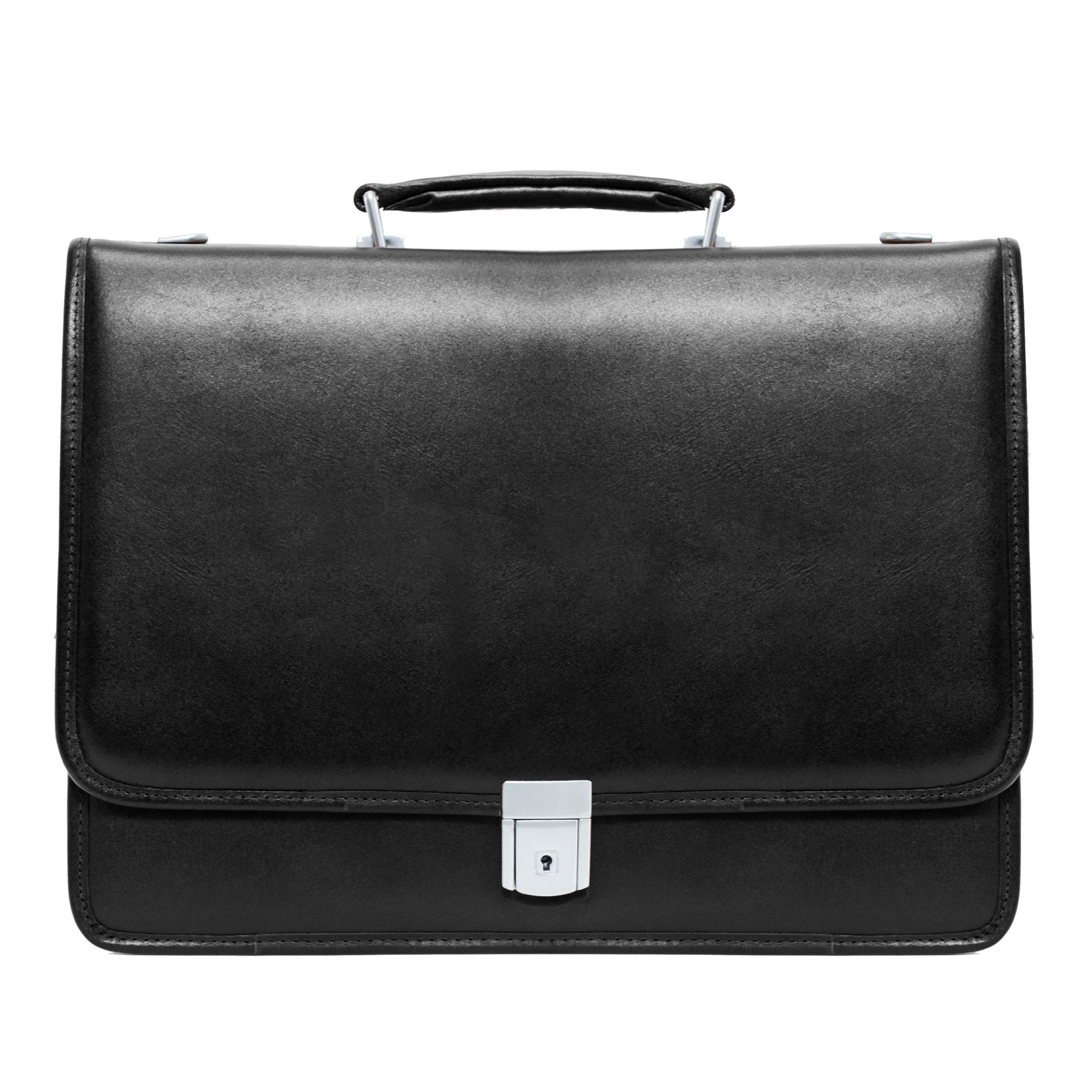 McKlein LEXINGTON 15" Leather Flapover Double Compartment Briefcase