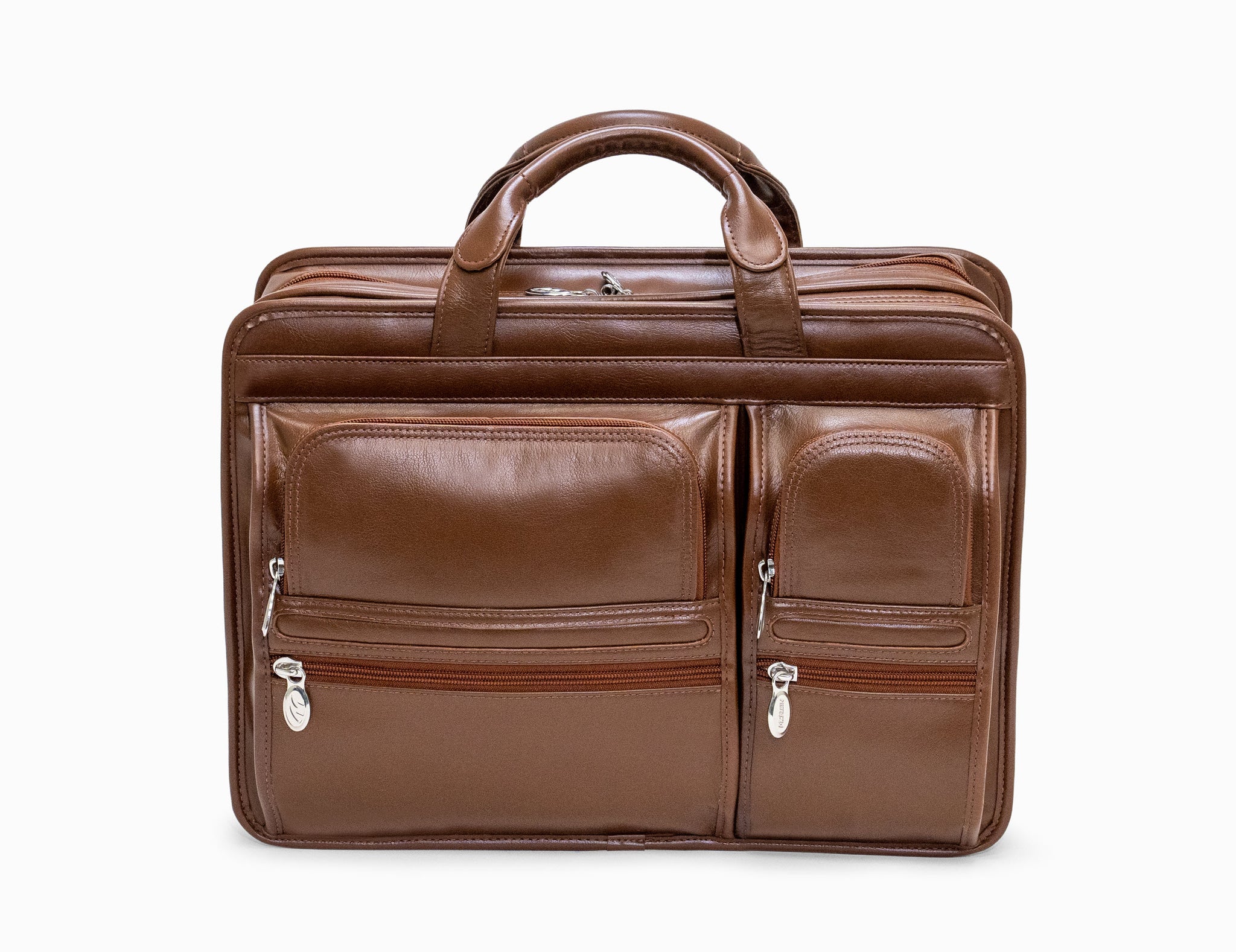 McKlein HUBBARD 15" Leather Double Compartment Laptop Briefcase