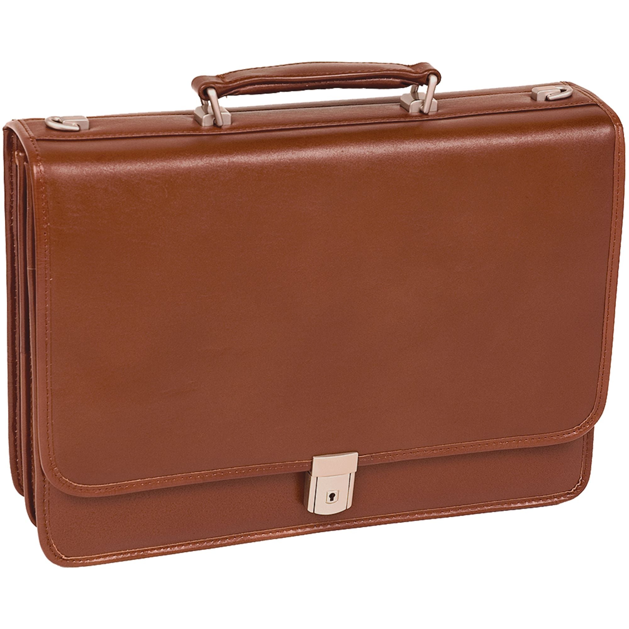 McKlein LEXINGTON 15" Leather Flapover Double Compartment Briefcase