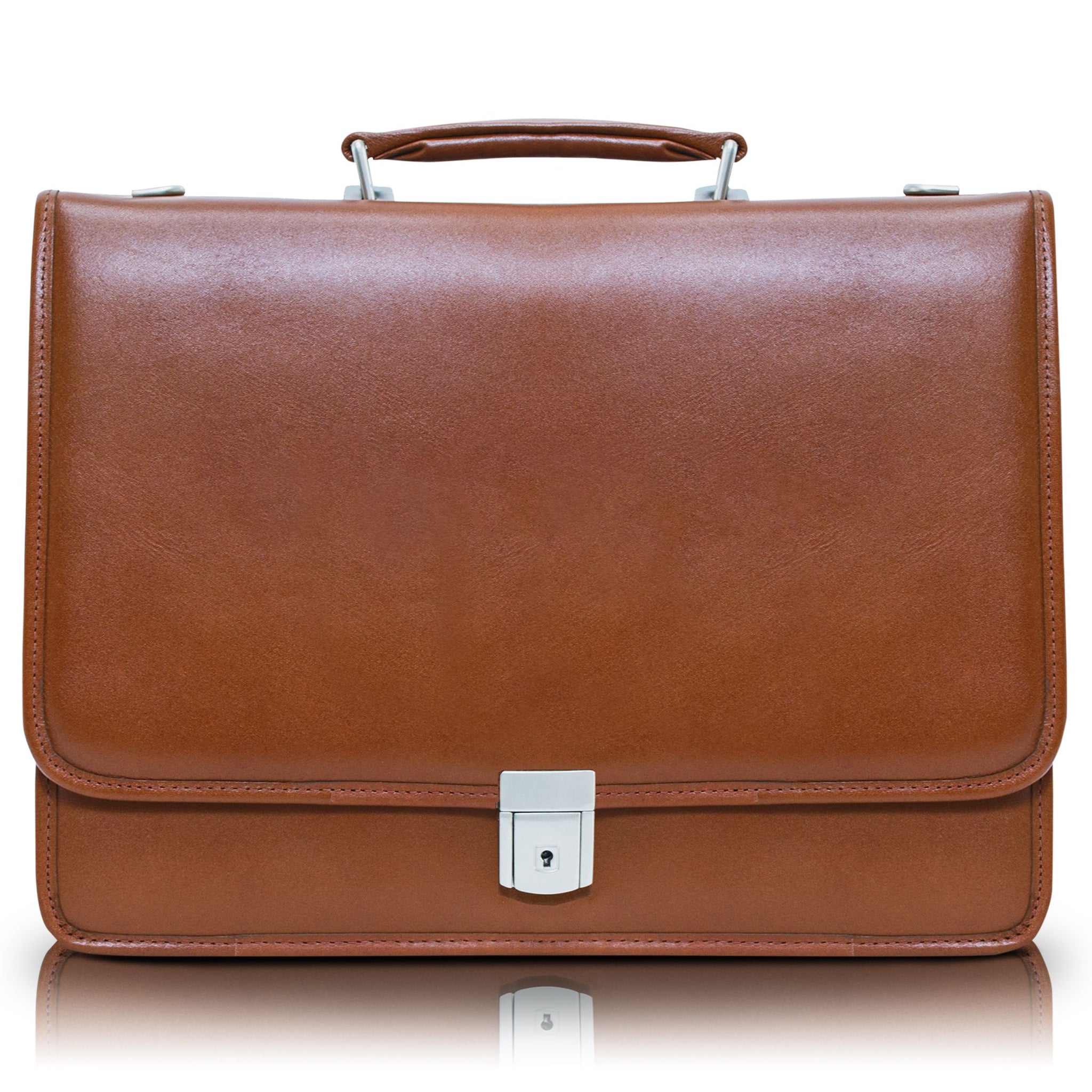 McKlein LEXINGTON 15" Leather Flapover Double Compartment Briefcase