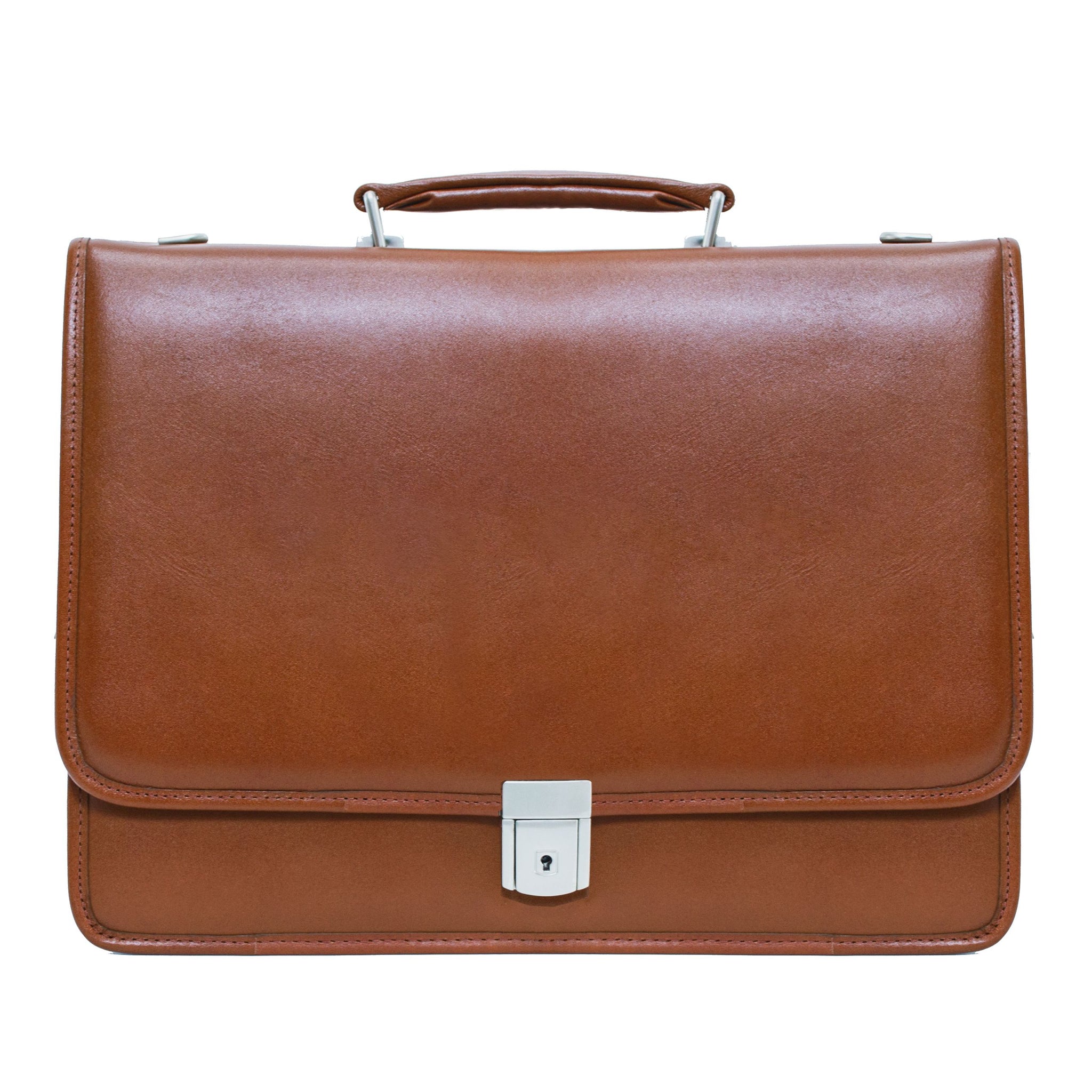 McKlein LEXINGTON 15" Leather Flapover Double Compartment Briefcase