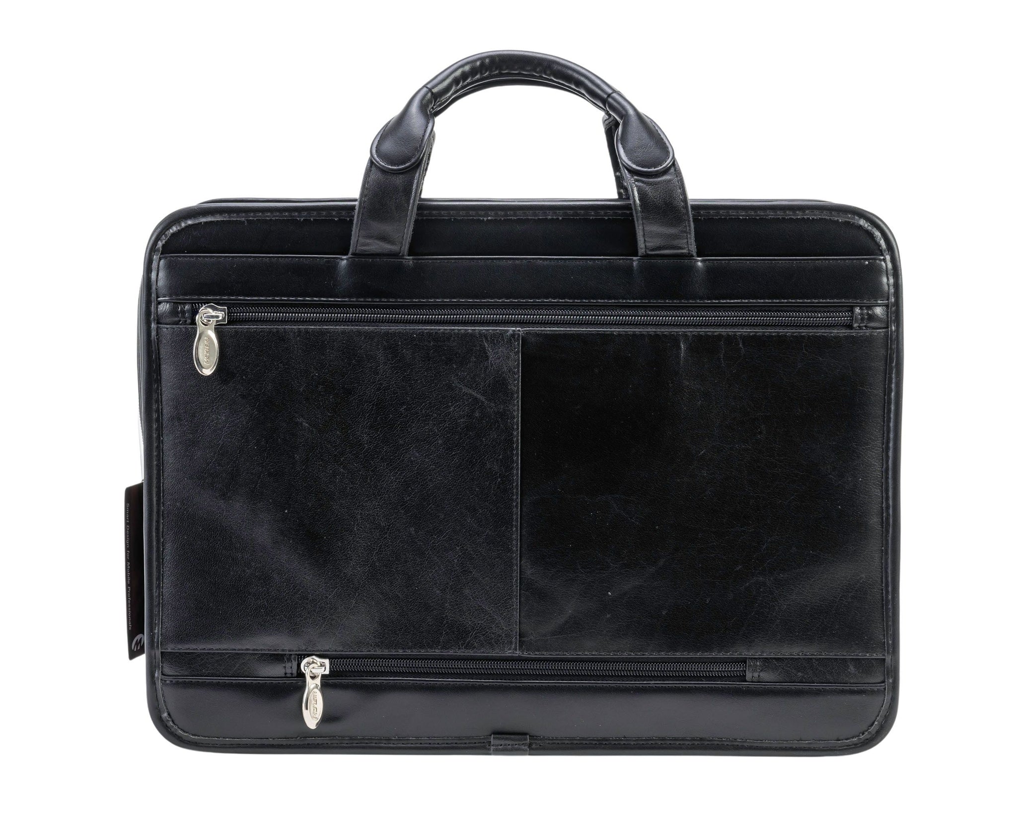 McKlein ELSTON 15" Leather Fly-Through Checkpoint-Friendly Double Compartment Laptop Briefcase