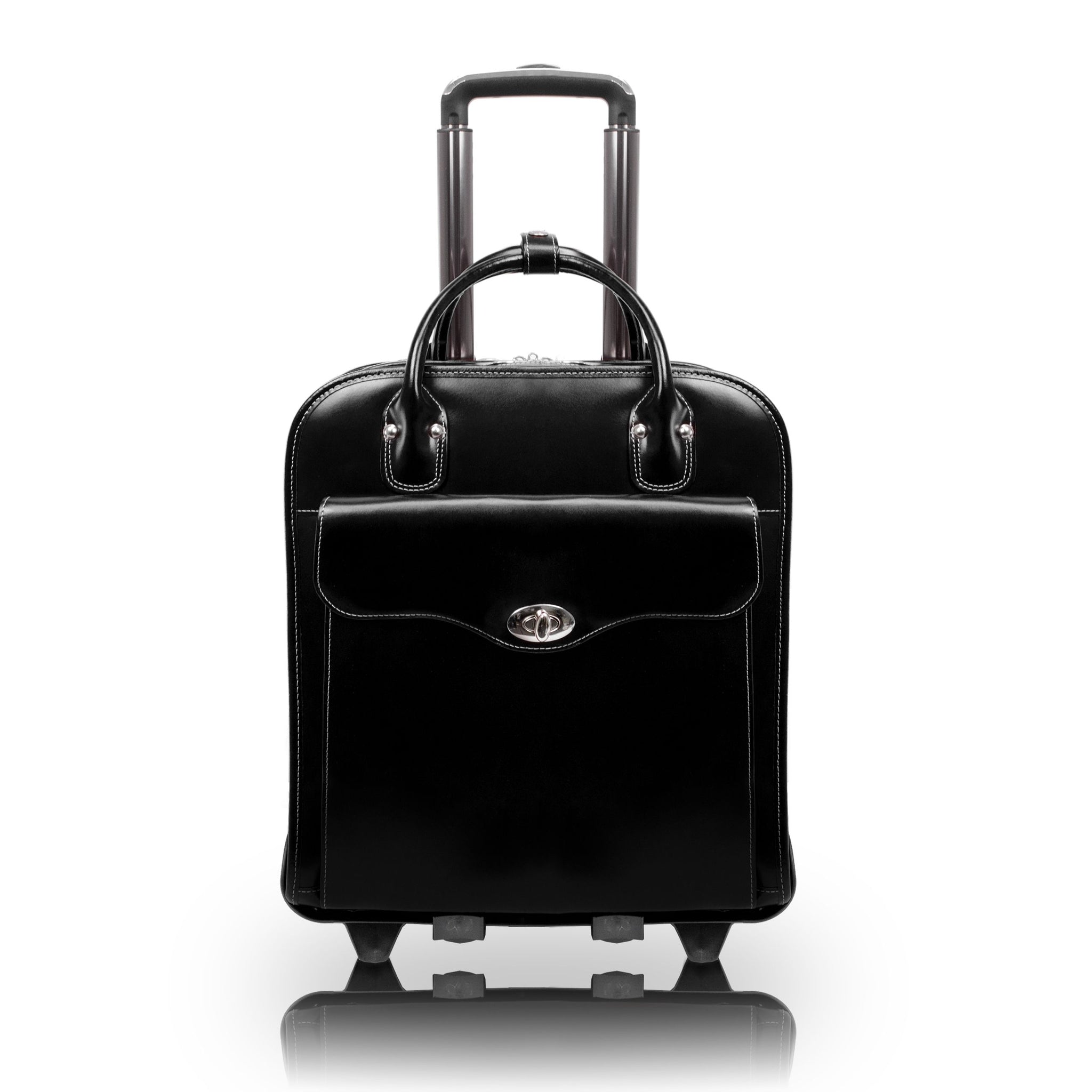 McKlein MELROSE 15" Leather Vertical Wheeled Ladies' Laptop Briefcase