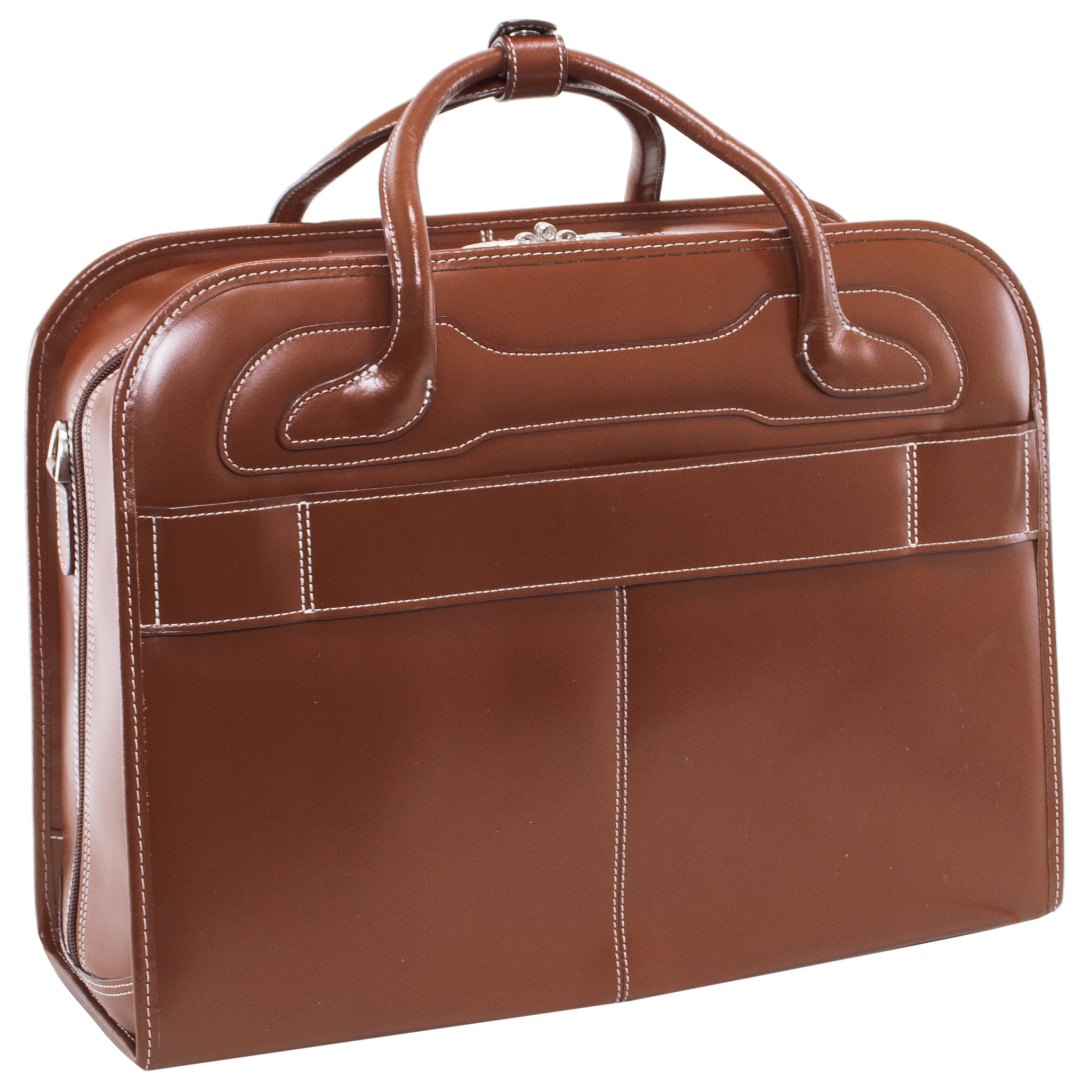 McKlein WILLOWBROOK 17" Leather Patented Detachable -Wheeled Ladies' Laptop Briefcase