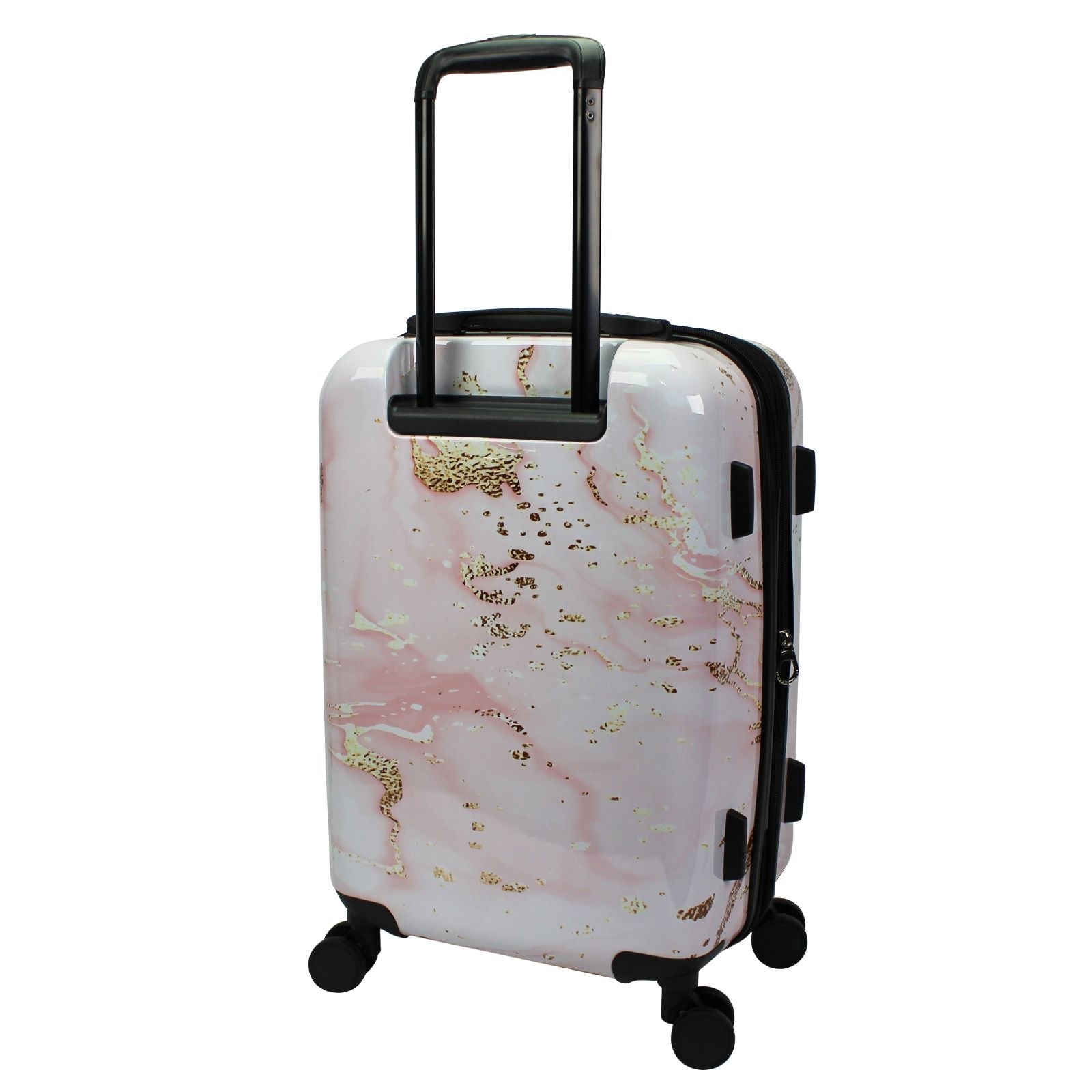 World Traveler Dejuno Pink Marble 3-Piece Expandable Spinner Luggage Set