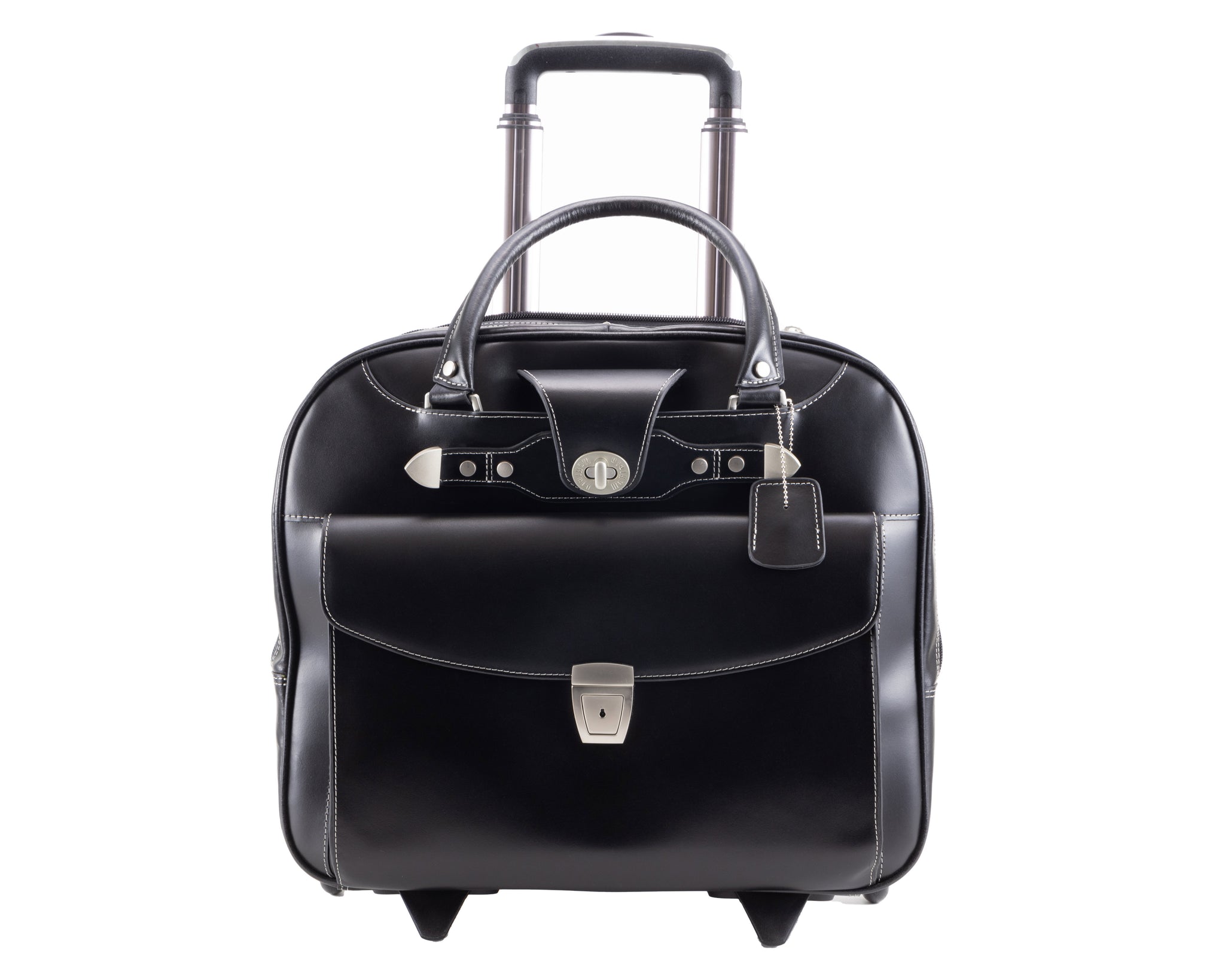 McKlein USA Pearson 17' Leather Expandable Double Compartment Laptop  Briefcase