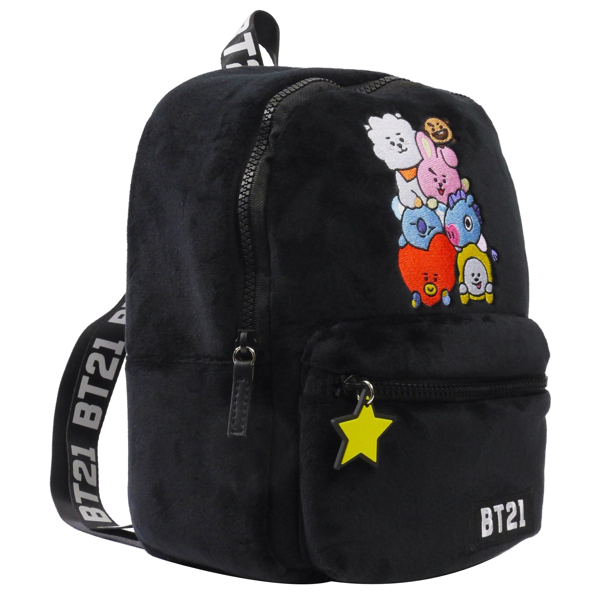 Line Friends Black Plush Mini Backpack
