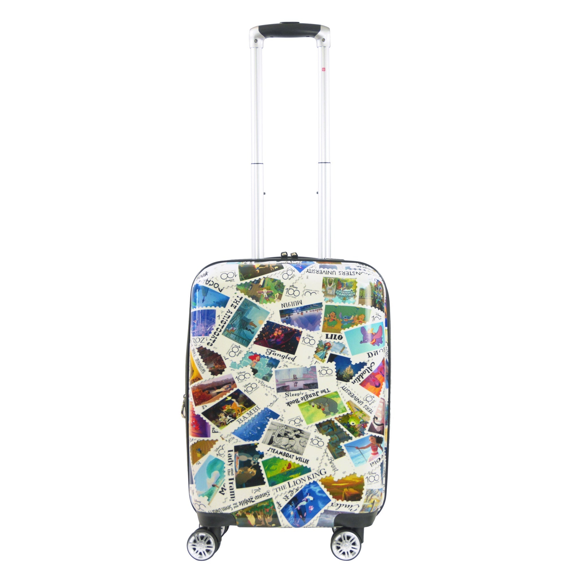 Disney Ful 100 Years Stamps 22" Carry On Hardside Spinner Suitcase