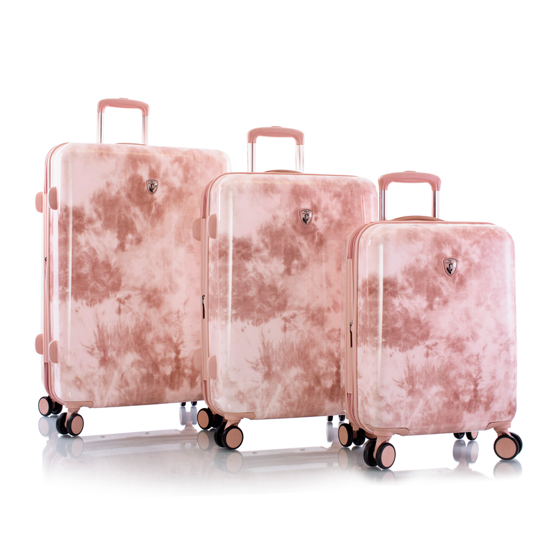 Heys Tie Dye Rose 3 Piece Hardside Spinner Luggage Set