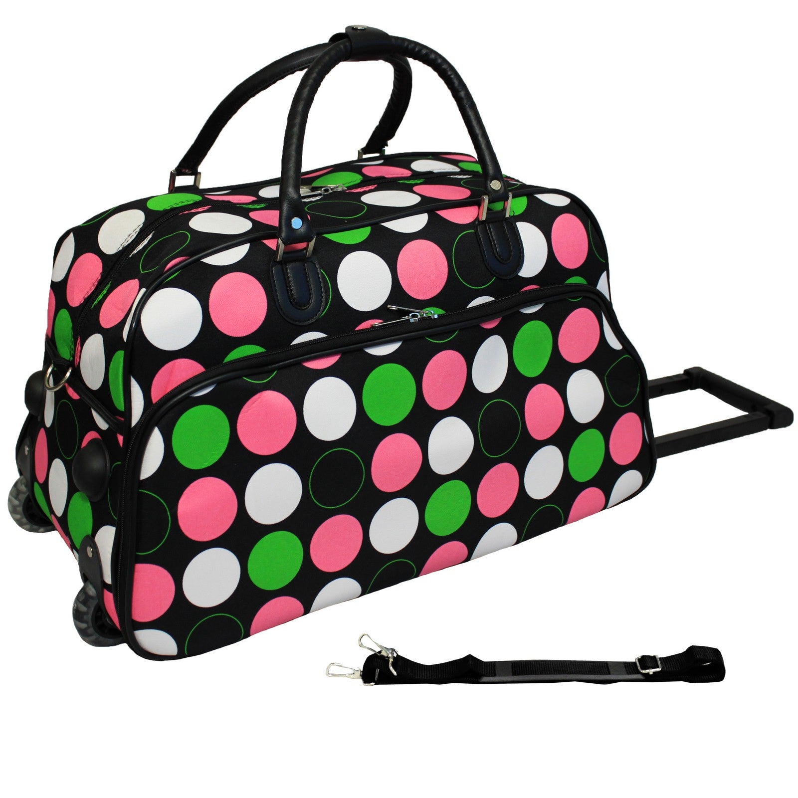 CalBags Polka Dots 21" Rolling Carry-On Duffel Bags