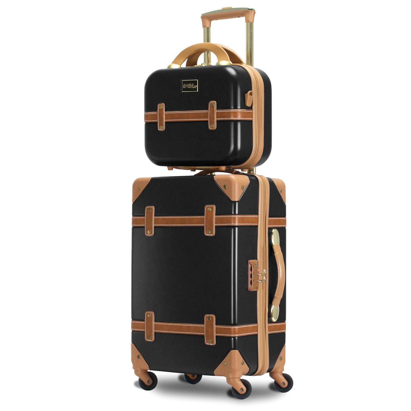 World Traveler Gatsby Luxury Trunk 2-Piece Spinner Carry-On Luggage Set