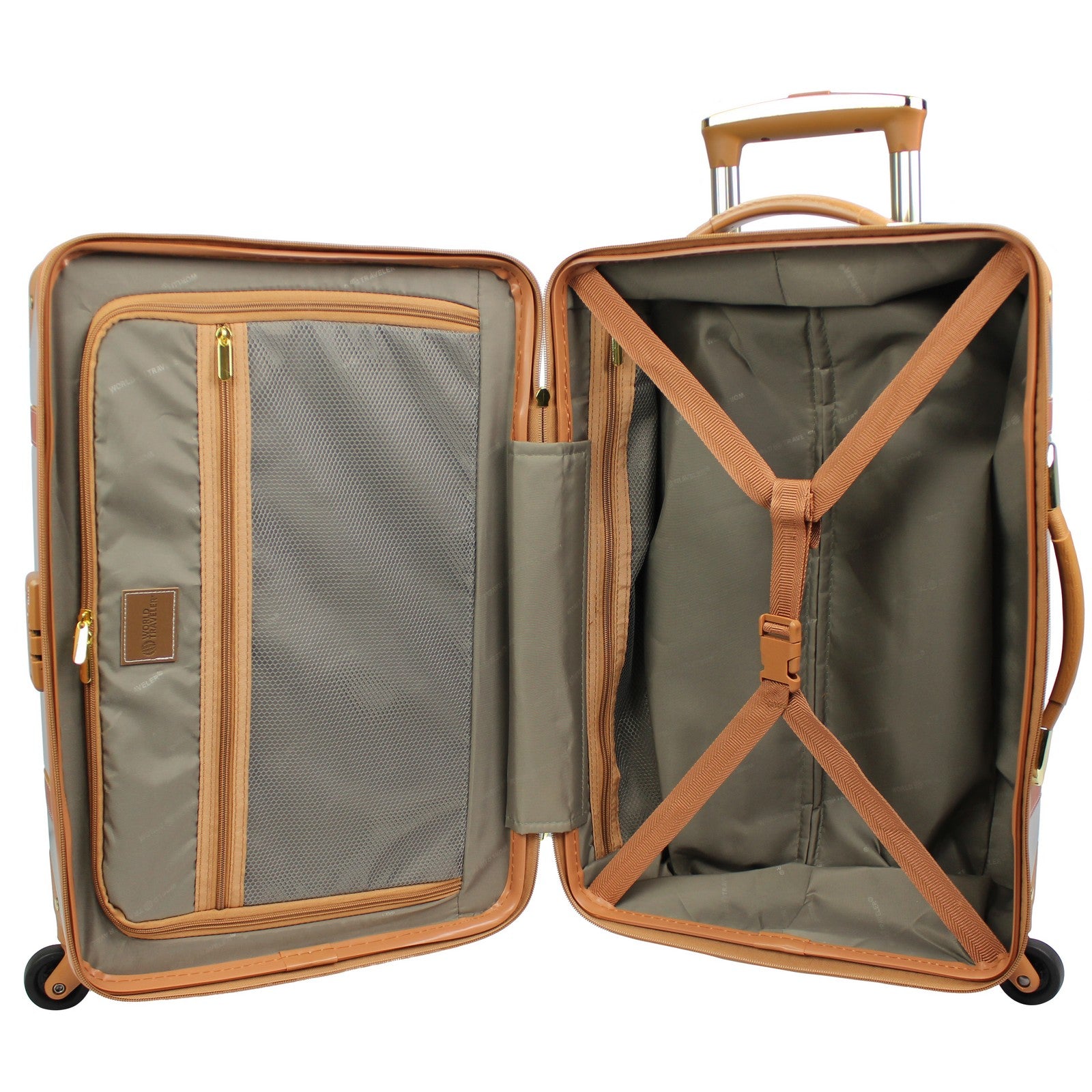 World Traveler Gatsby Luxury Trunk 2-Piece Spinner Carry-On Luggage Set