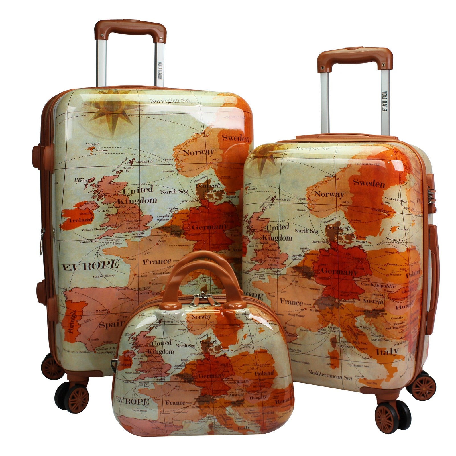 World Traveler Europe 3-Piece Expandable Spinner Luggage Set with TSA Lock