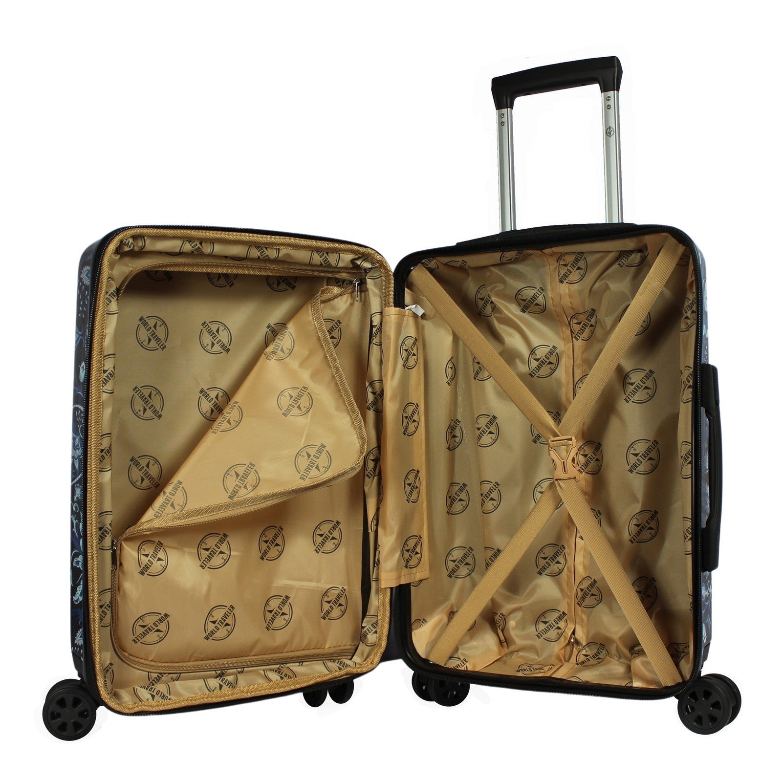 World Traveler Paisley 2-Piece Hardside Carry-On Spinner Luggage Set