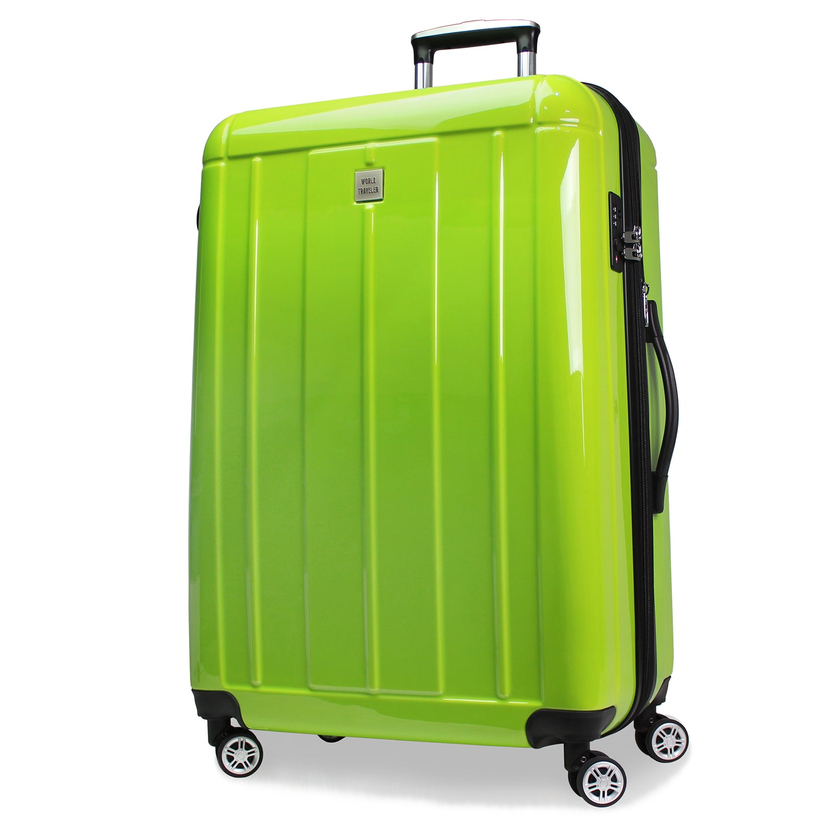 World Traveler Contour 28-Inch Lightweight Polycarbonate Hardside Expandable Spinner Luggage with TSA Lock - Apple Green