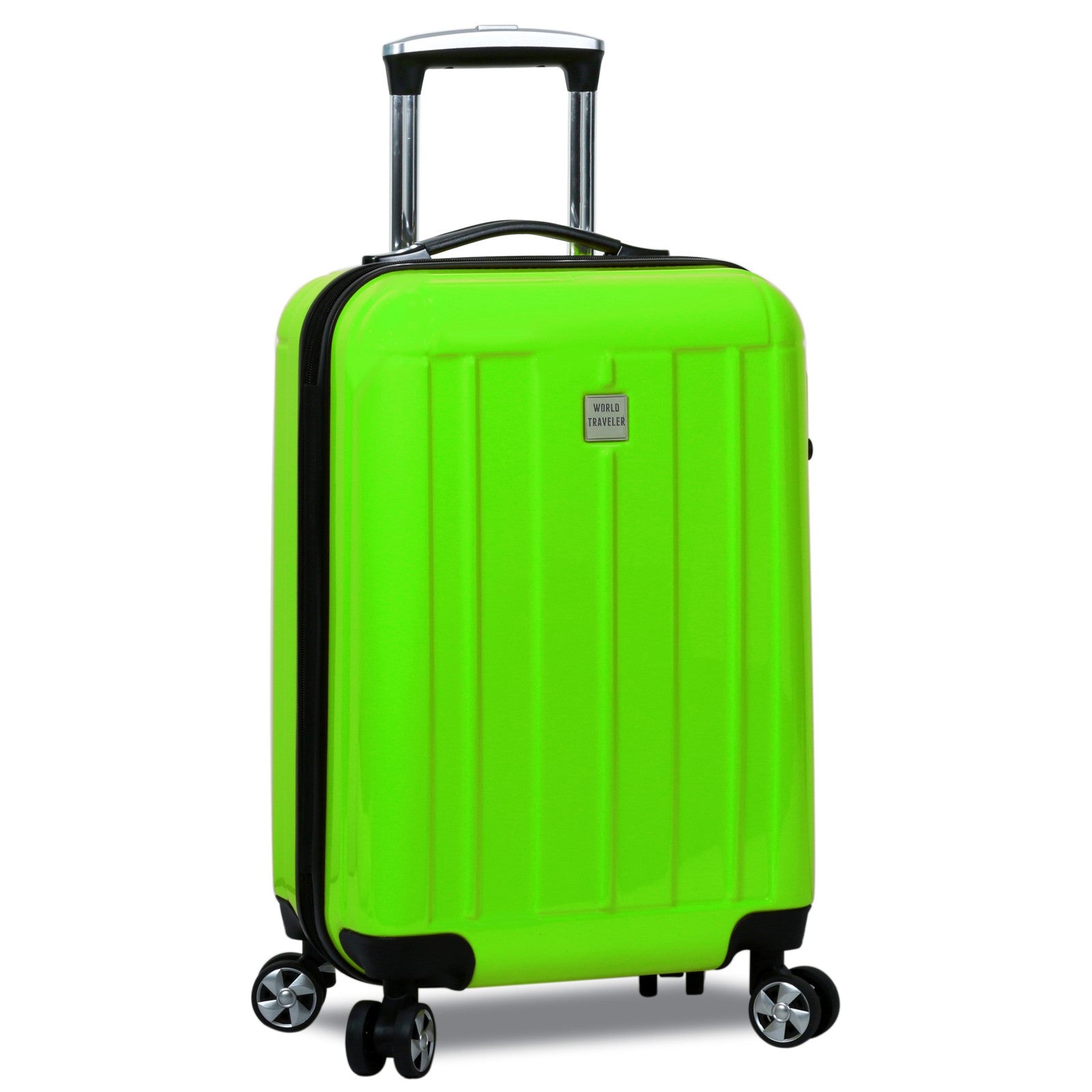 World Traveler Contour 20-Inch Carry-On Lightweight Polycarbonate Hardside Expandable Spinner Luggage with TSA Lock - Apple Green