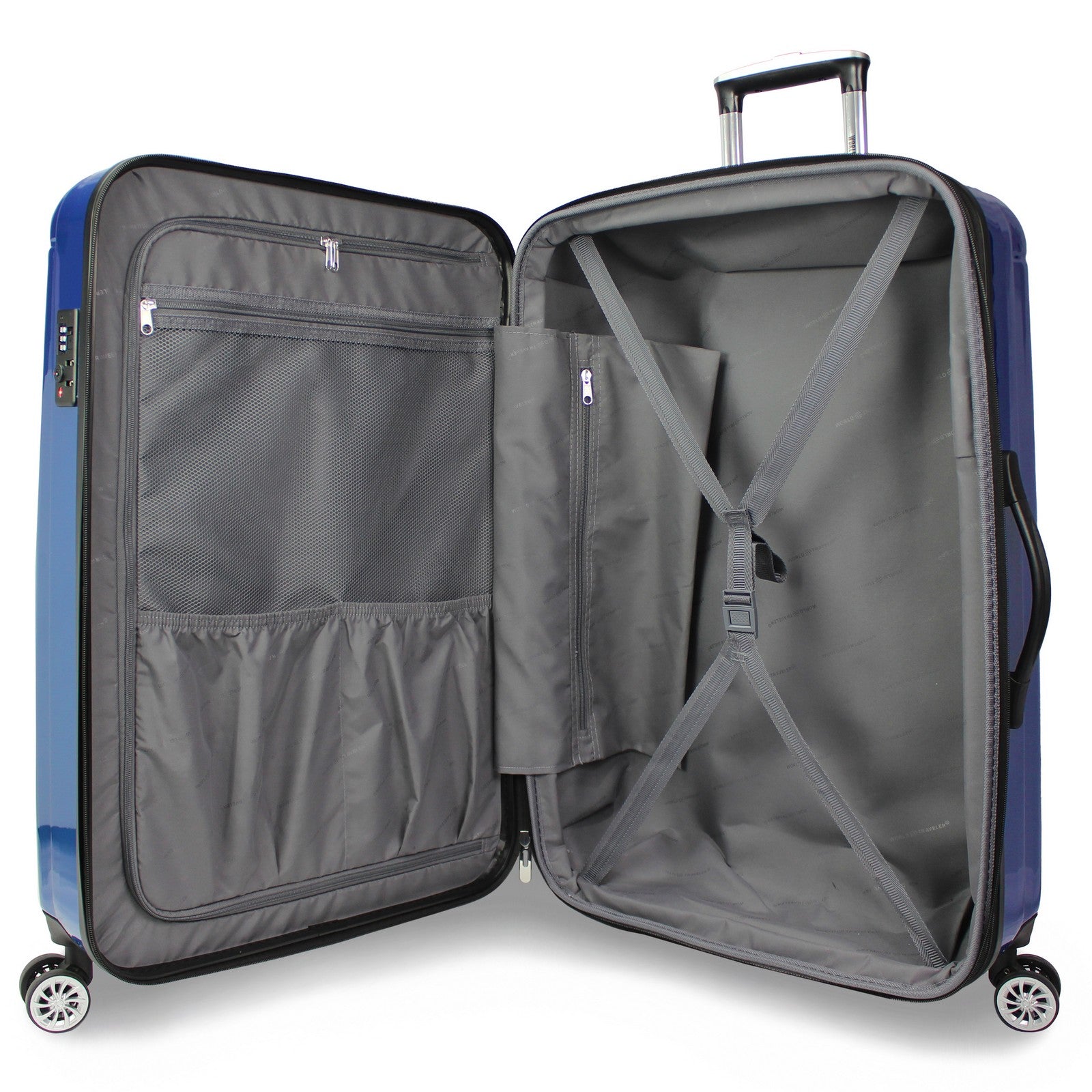 World Traveler Contour 2-Piece Lightweight Polycarbonate Hardside Expandable Spinner Luggage Set with TSA Lock - Apple Green (20" & 28")