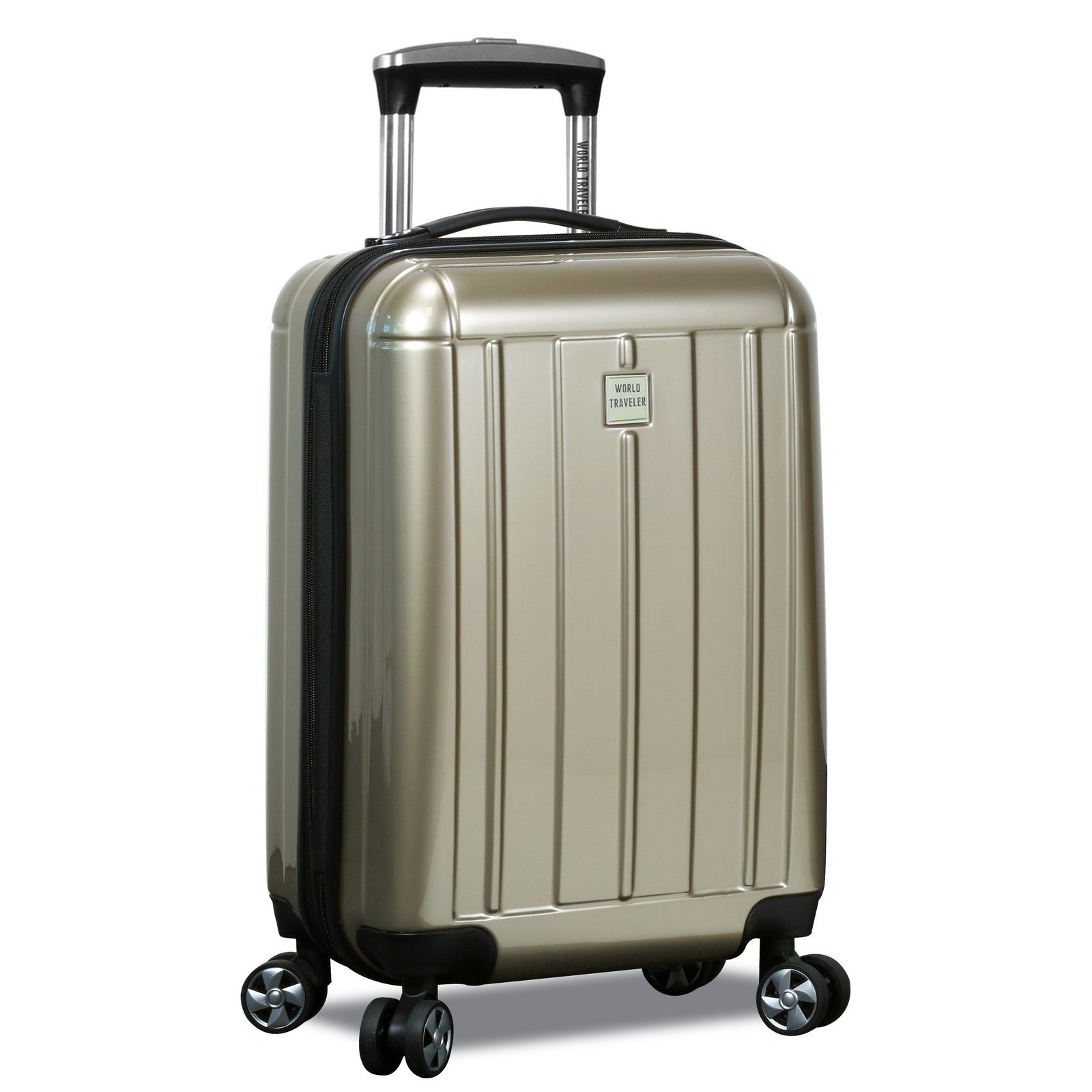 World Traveler Contour 20-Inch Carry-On Lightweight Polycarbonate Hardside Expandable Spinner Luggage with TSA Lock - Apple Green