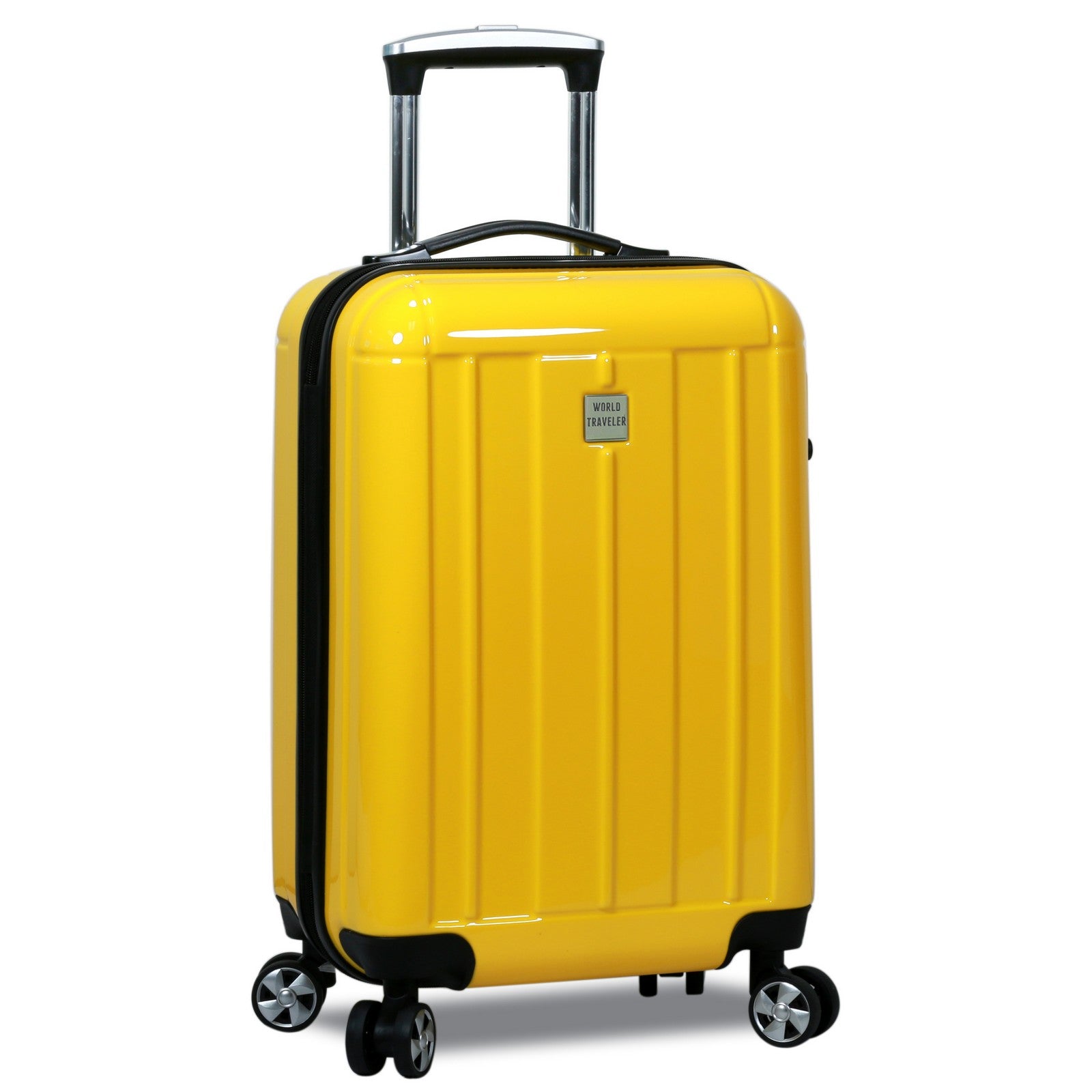 World Traveler Contour 20-Inch Carry-On Lightweight Polycarbonate Hardside Expandable Spinner Luggage with TSA Lock - Apple Green