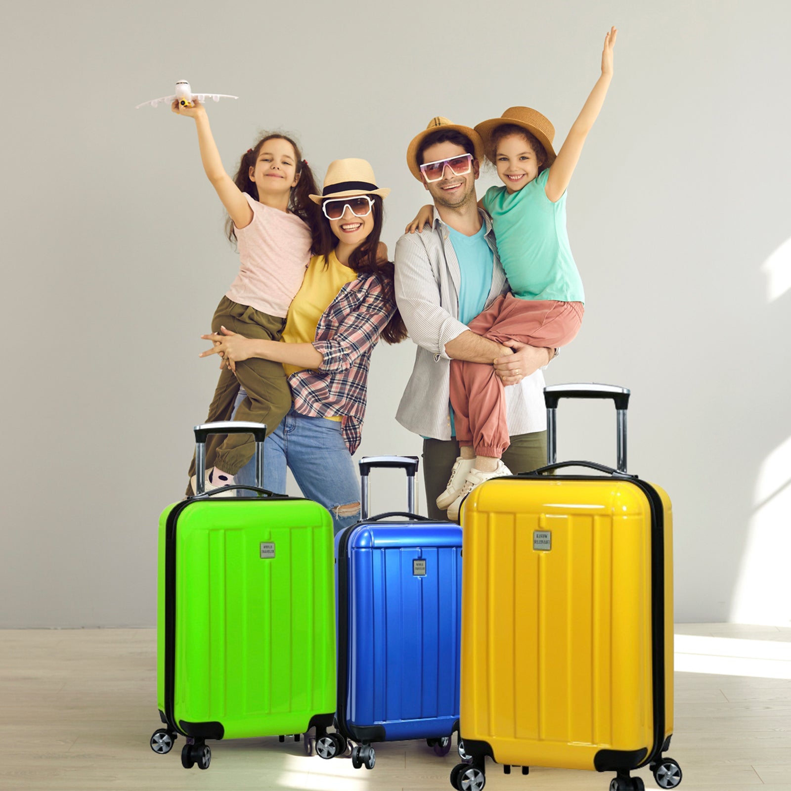 World Traveler Contour 24-Inch Lightweight Polycarbonate Hardside Expandable Spinner Luggage with TSA Lock - Apple Green