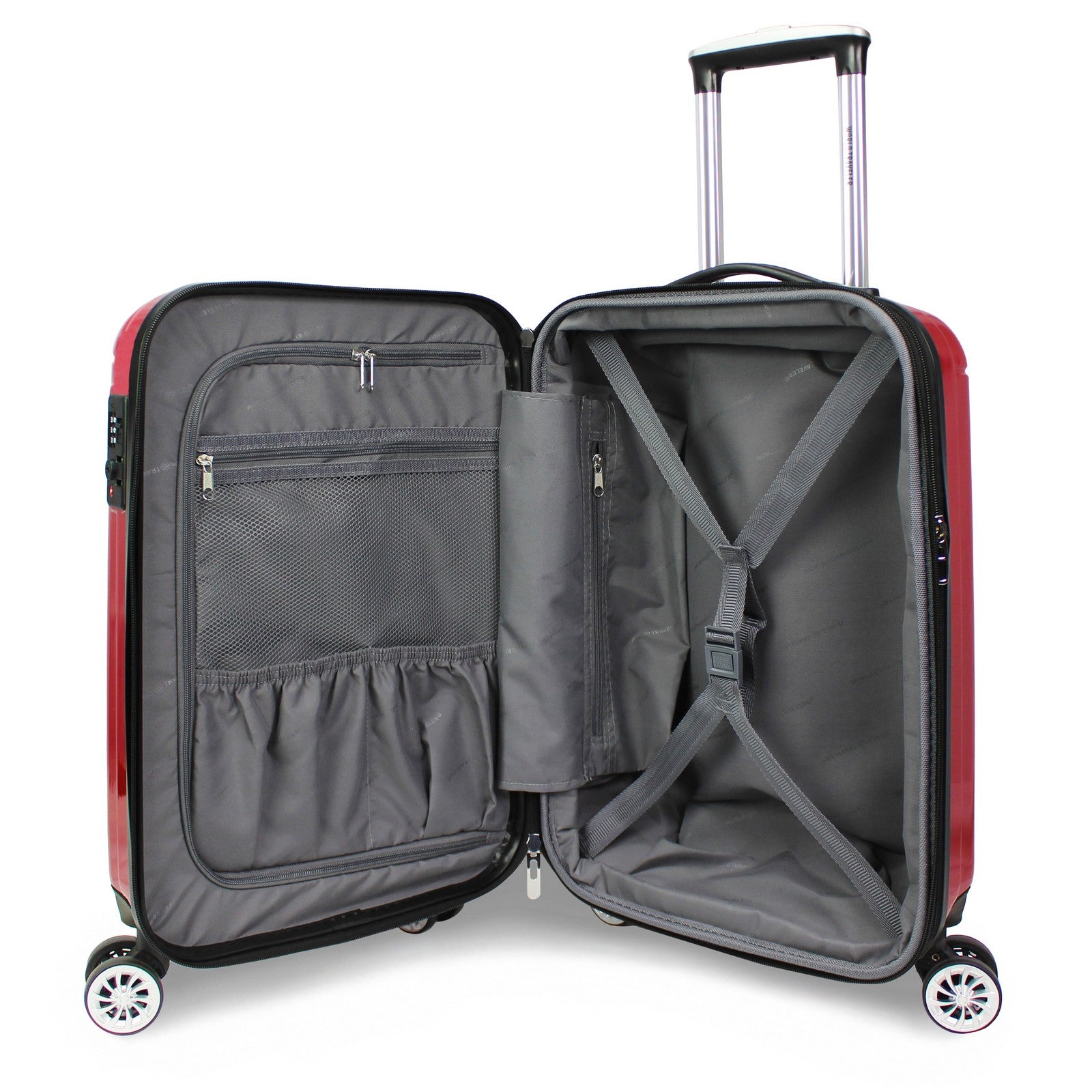 World Traveler Contour 20-Inch Carry-On Lightweight Polycarbonate Hardside Expandable Spinner Luggage with TSA Lock - Apple Green