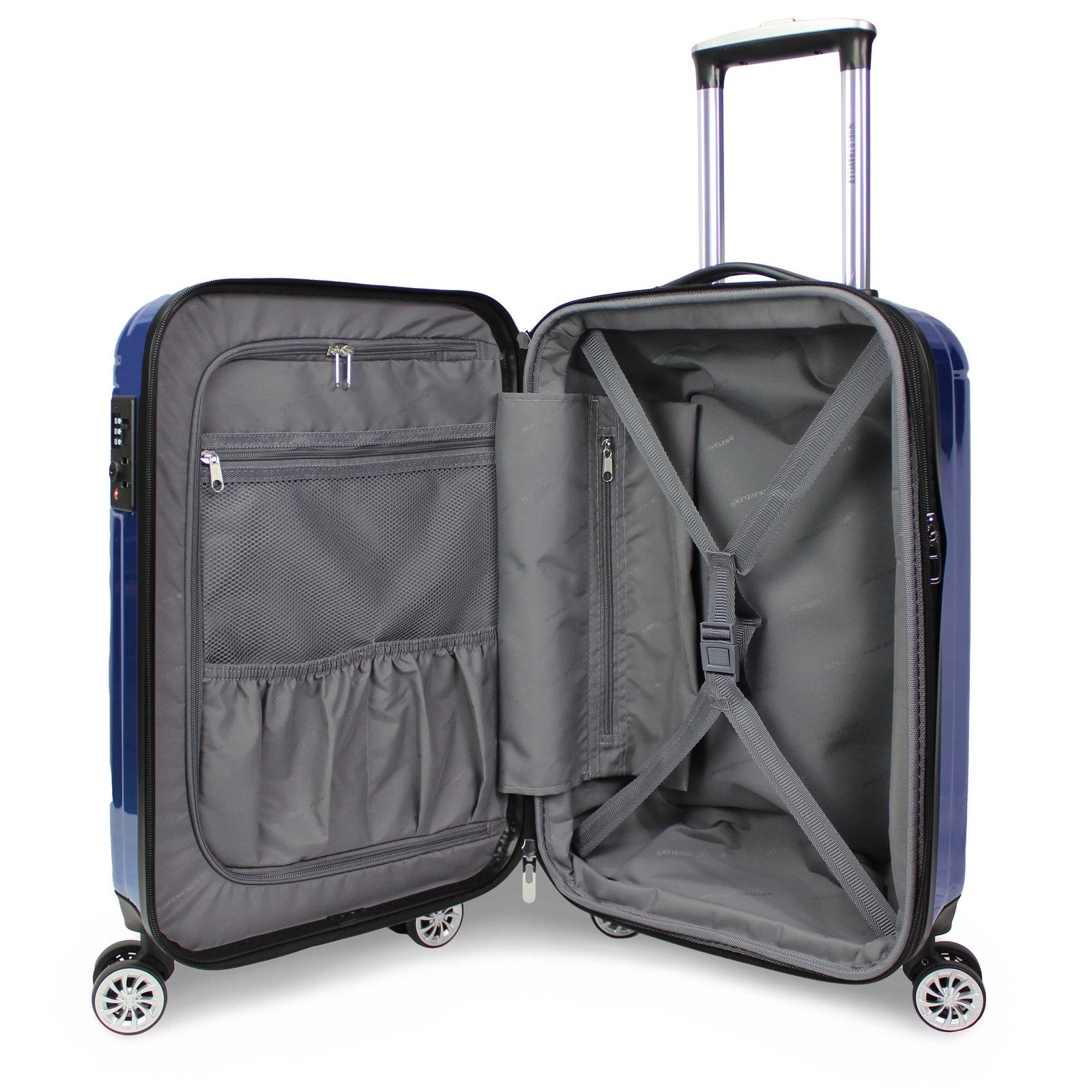 World Traveler Contour 20-Inch Carry-On Lightweight Polycarbonate Hardside Expandable Spinner Luggage with TSA Lock - Apple Green