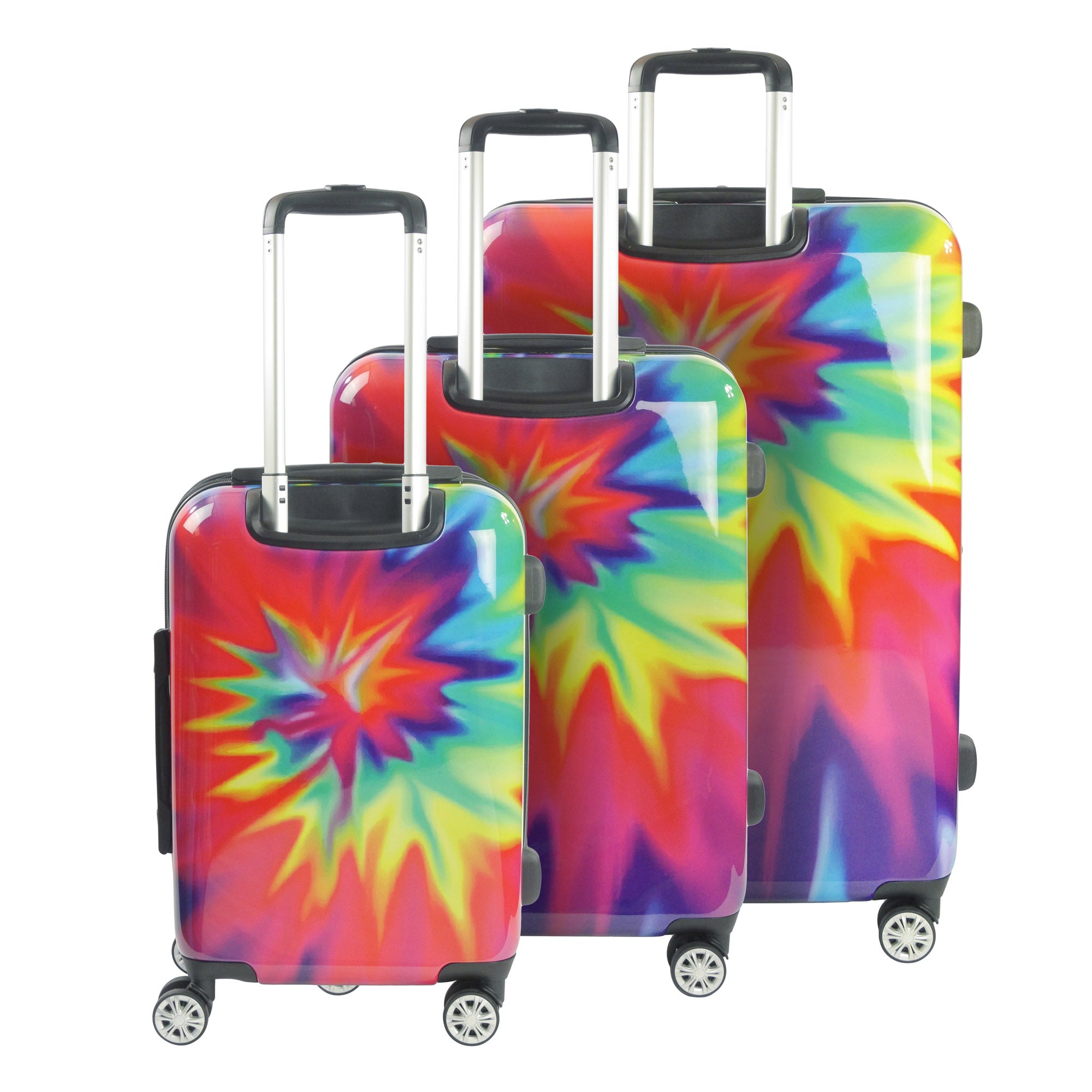 FUL Tie-dye Swirl 3 Piece Hardside Spinner Luggage Set