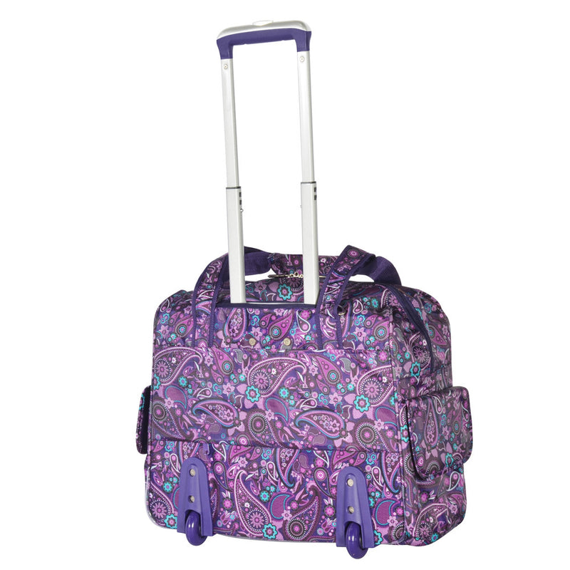 Olympia Deluxe Fashion Rolling Carry On Tote Bag