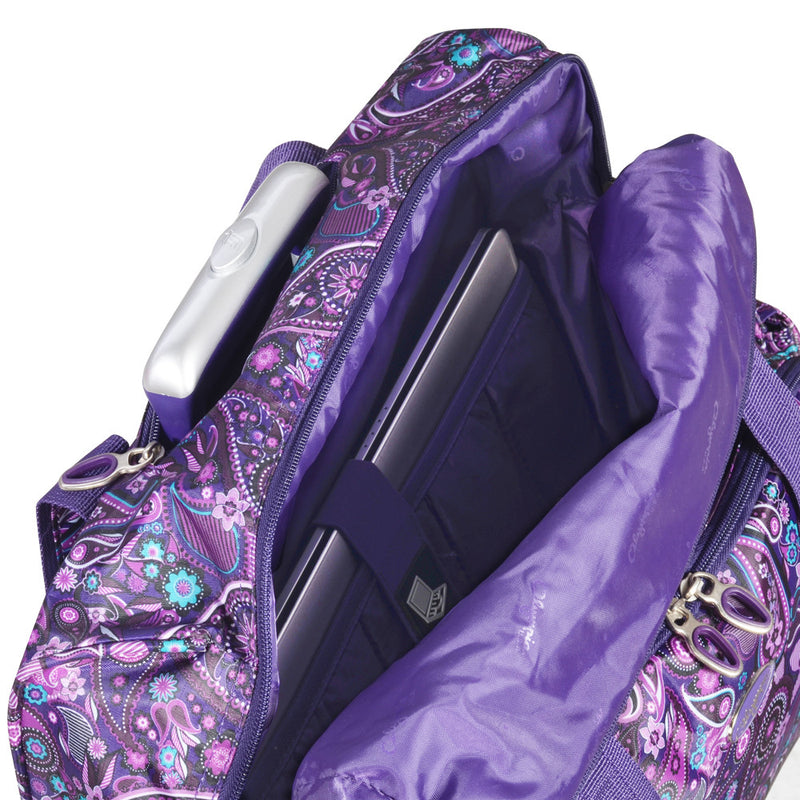 Olympia Deluxe Fashion Rolling Carry On Tote Bag