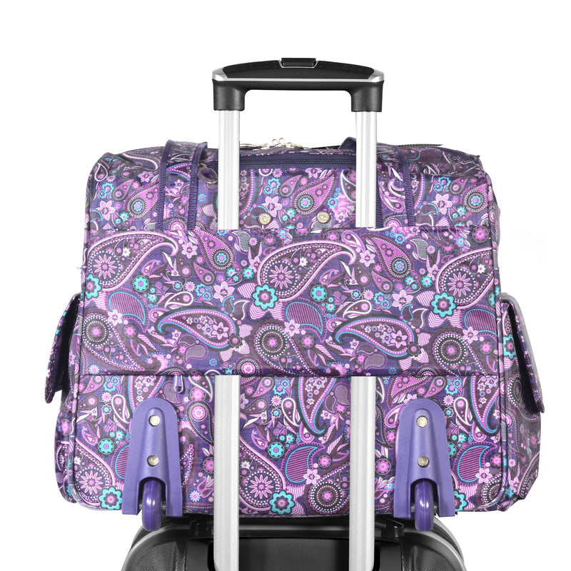 Olympia Deluxe Fashion Rolling Carry On Tote Bag