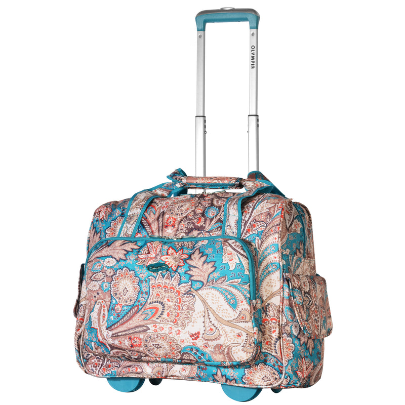 Olympia Deluxe Fashion Rolling Carry On Tote Bag