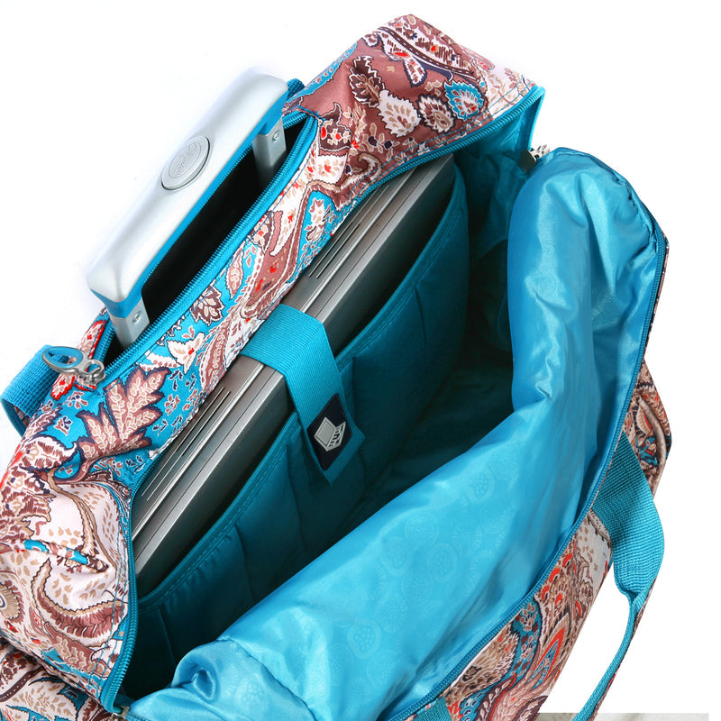 Olympia Deluxe Fashion Rolling Carry On Tote Bag
