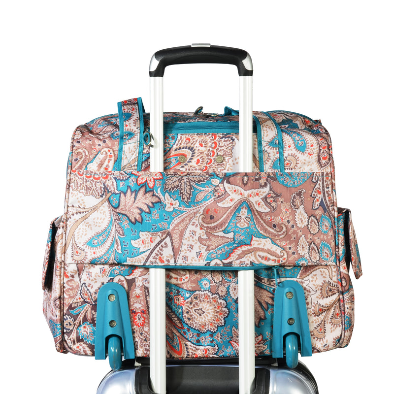 Olympia Deluxe Fashion Rolling Carry On Tote Bag