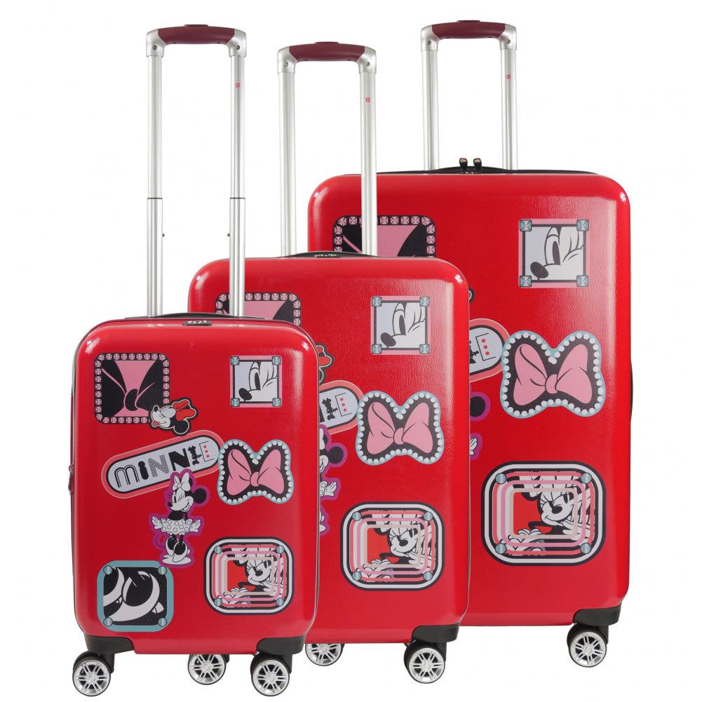 FUL Disney Textured Mickey Mouse Hard Sided 3 Piece Luggage Set