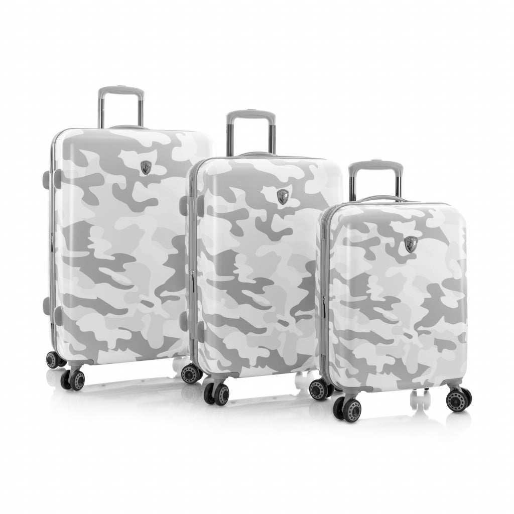 Heys White Camo 3 Piece Hardside Spinner Luggage Set