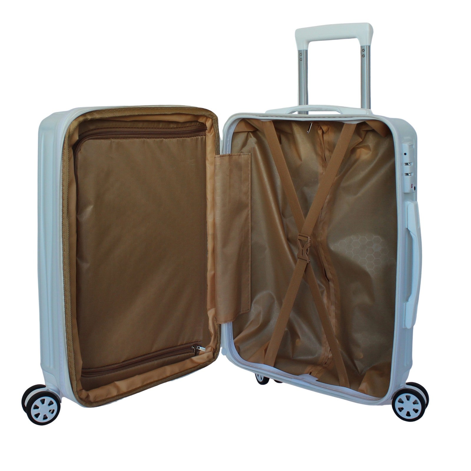 World Traveler Horizons 3-Piece Expandable Spinner Luggage Set - Cream White